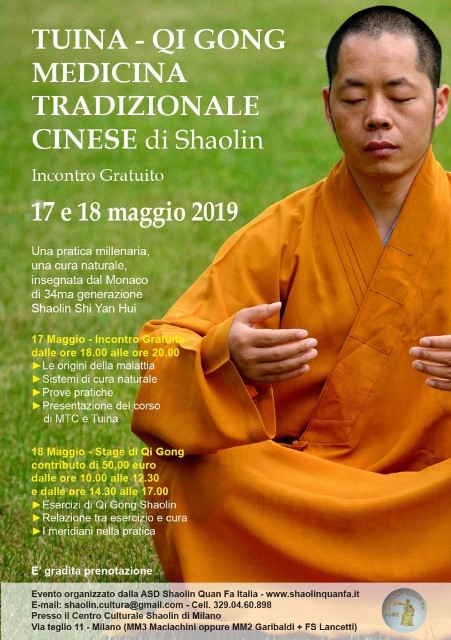 Immagine dell’evento Presentazione Corso Medicina Tradizionale Cinese (M.T.C.) - Milano