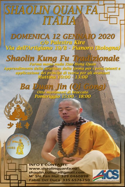 Immagine dell’evento Stage Qi Gong e Kung Fu con il M° Shi Yan Hui a Bologna 12 Gennaio 2020