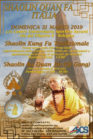 Immagine dell’evento Stage Qi Gong e Kung Fu con il M° Shi Yan Hui a Bologna 31 Marzo 2019