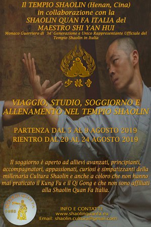 Immagine dell’evento Viaggio al Tempio Shaolin 5/24 Agosto 2019