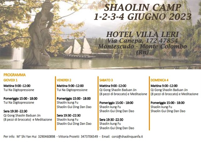 Immagine dell’evento Shaolin Camp 1-2-3-4 giugno 2023