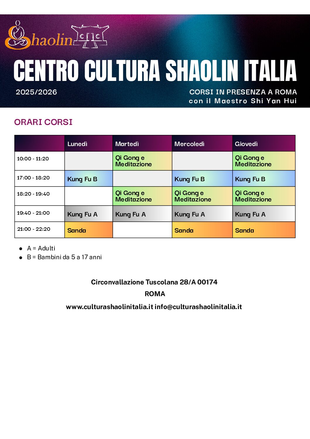 ORARI CULTURA SHAOLIN ITALIA (3)