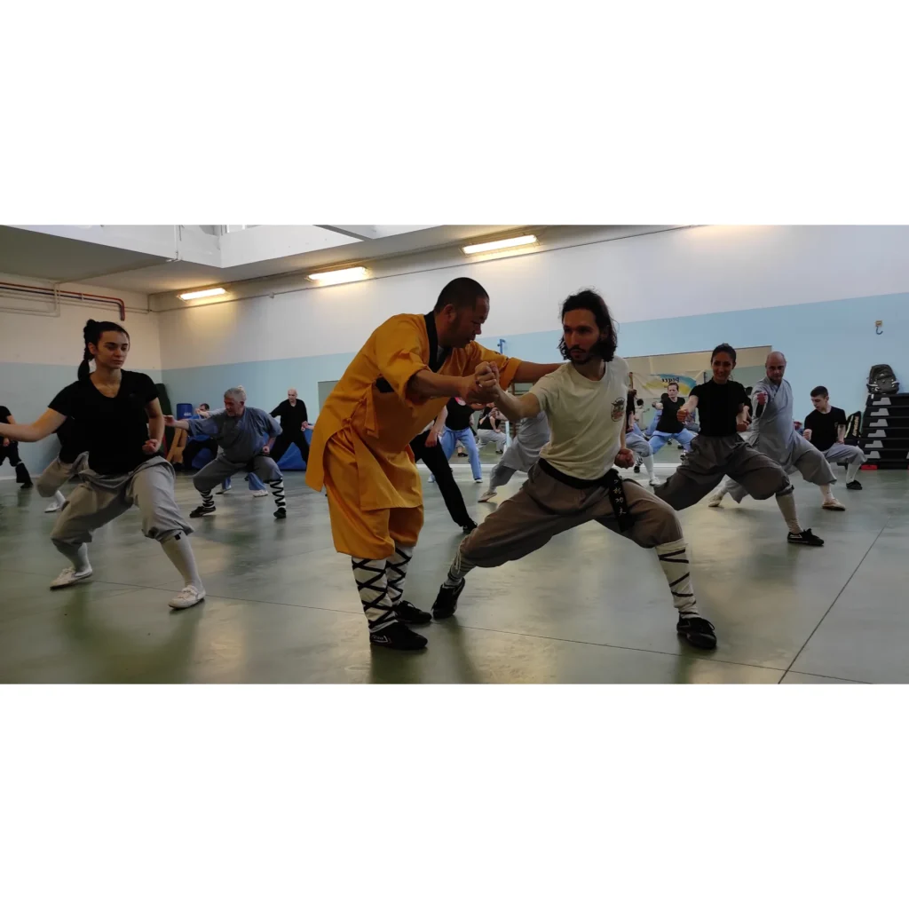 Allievi durante la pratica di Shaolin Kung Fu e Qigong