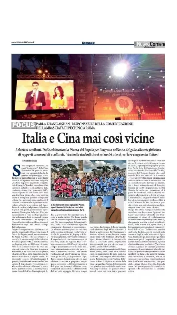 Media, stampa e pubblicazioni di Cultura Shaolin Italia